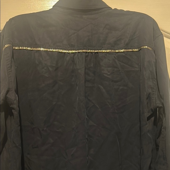 Free People Navy Shirt with Gold Accents - Picture 8 of 9